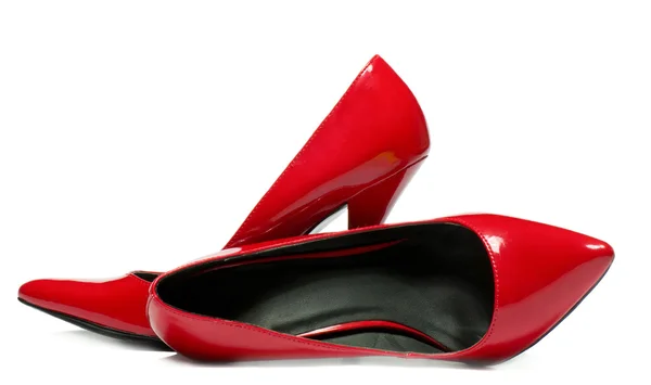 Beyaz arka plan üzerinde izole seksi kırmızı ayakkabılar. — Stok fotoğraf
