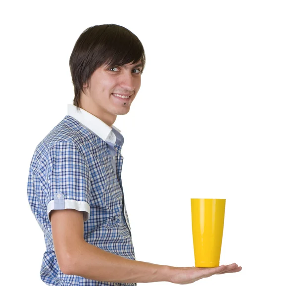 Bartender does a trick with a shaker — Stock Photo, Image