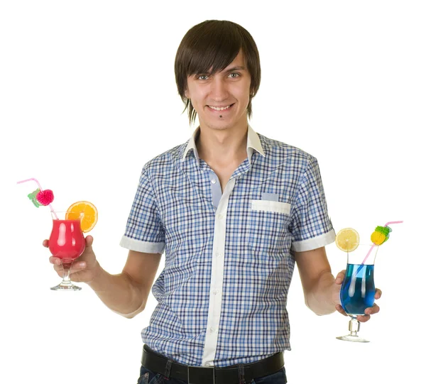 Barman s koktejl pít alkohol — Stock fotografie