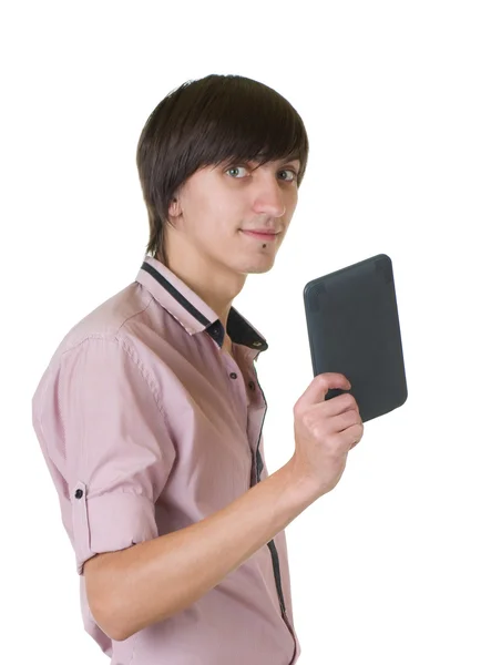 Młody biznesmen z notebooka — Zdjęcie stockowe