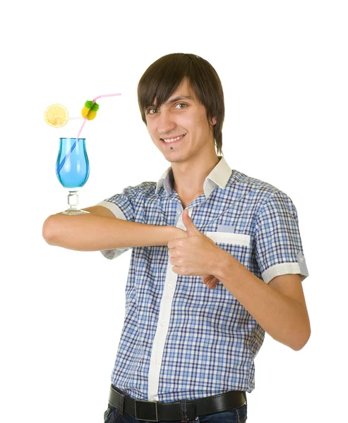 Bartender with alcohol cocktail drink — Stock Photo, Image