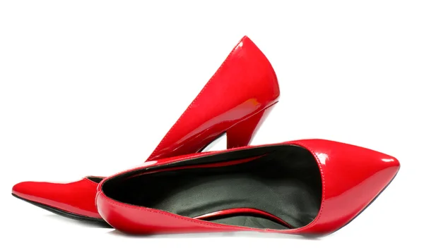 Sexy zapatos rojos aislados sobre fondo blanco . — Foto de Stock