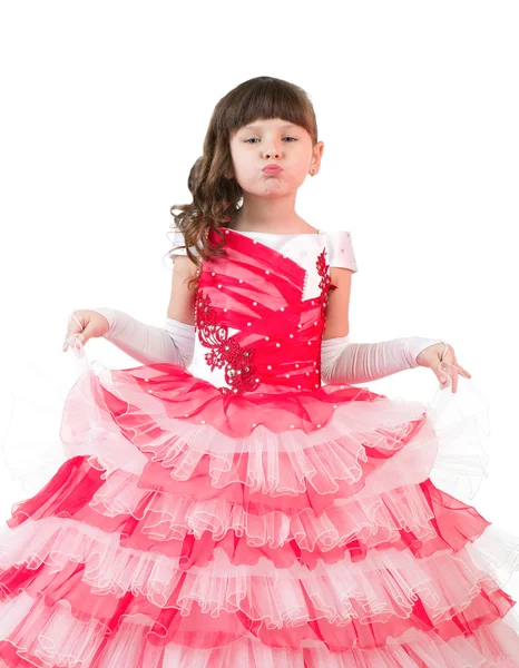 Portret van meisje met in mooie jurk — Stockfoto