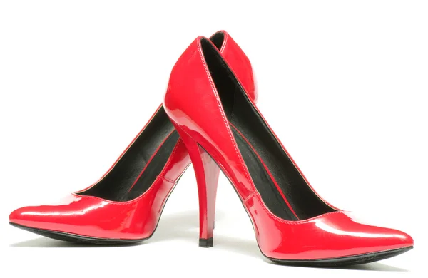 Sexy rote Schuhe isoliert auf weißem Hintergrund. — Stockfoto
