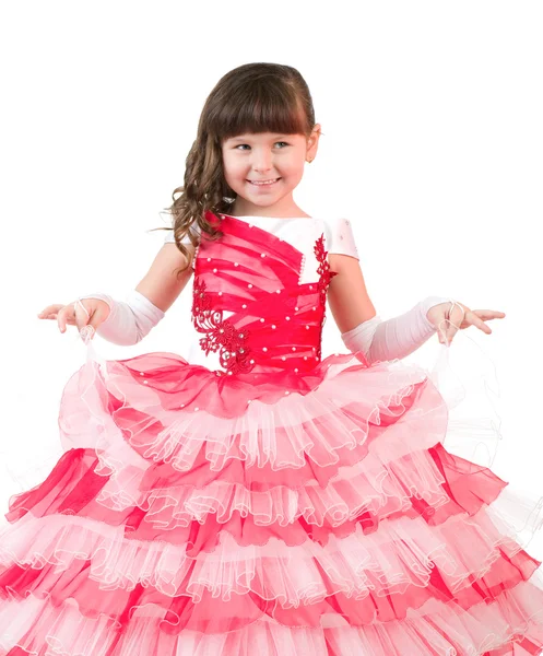 Portrait of little girl with in beautiful dress — Stock Photo, Image