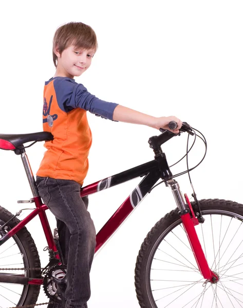 Pequeño niño hermoso con la bicicleta —  Fotos de Stock