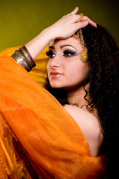 Beautiful arabian woman in color yashmak