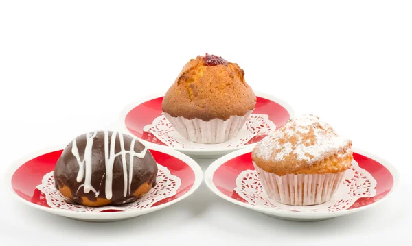 Belos cupcakes com creme — Fotografia de Stock