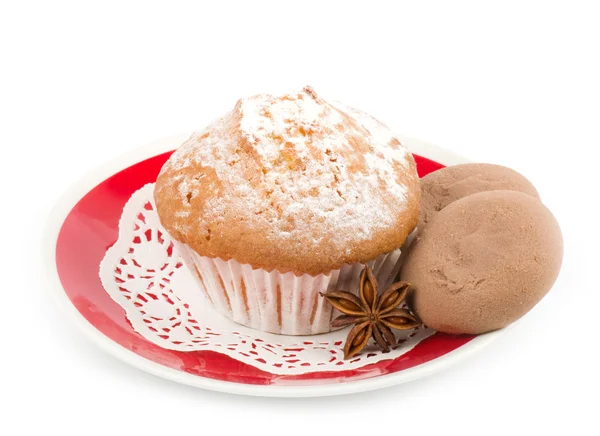 Bellissimi cupcake con crema — Foto Stock