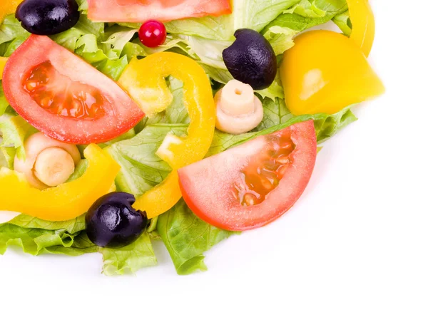 Salada com salada verde e vegetal — Fotografia de Stock