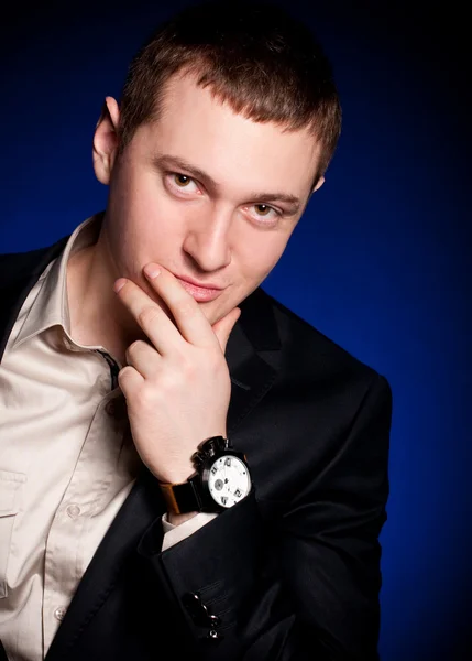 Beautiful man with watch — Stock Photo, Image