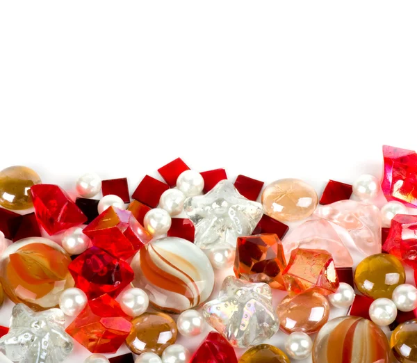 Belle pietre colorate luminose e perle — Foto Stock