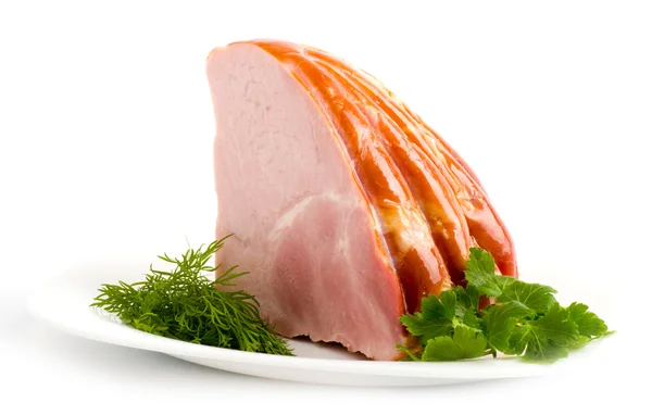 Смачне копчене м'ясо з кропом — стокове фото
