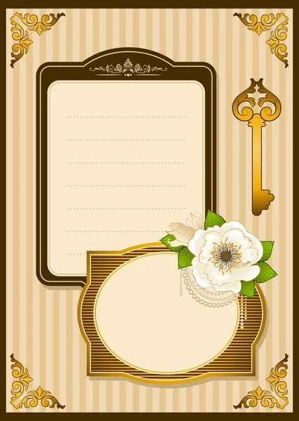 Vintage Flowers with lace ornaments on background. Vector — Stock Vector