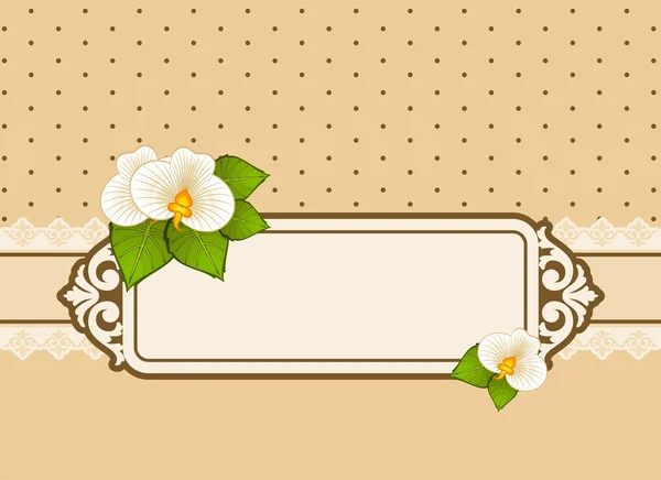 Vintage Flowers with lace ornaments on background. Vector — Stock Vector