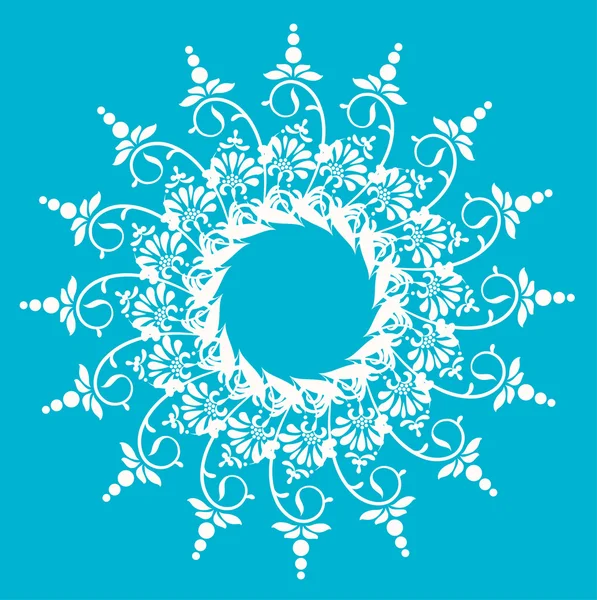 Beautiful snowflake with ornament. Vector — Stock Vector