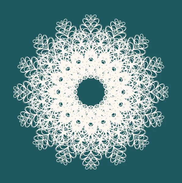 Floco de neve bonito com ornamento. Vetor — Vetor de Stock