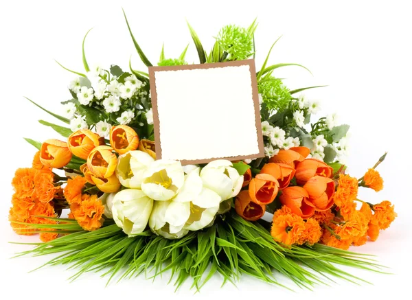Flores de primavera con banner añadir —  Fotos de Stock