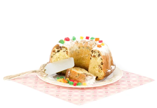 Bonito cupcake no fundo branco — Fotografia de Stock