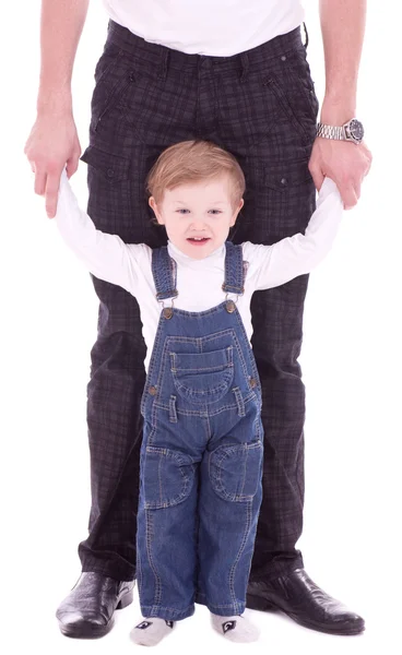 Retrato del padre alegre y su hijo pequeño — Foto de Stock