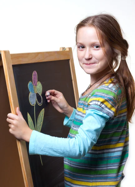 Drawing on a wooden easel — Stock Photo, Image