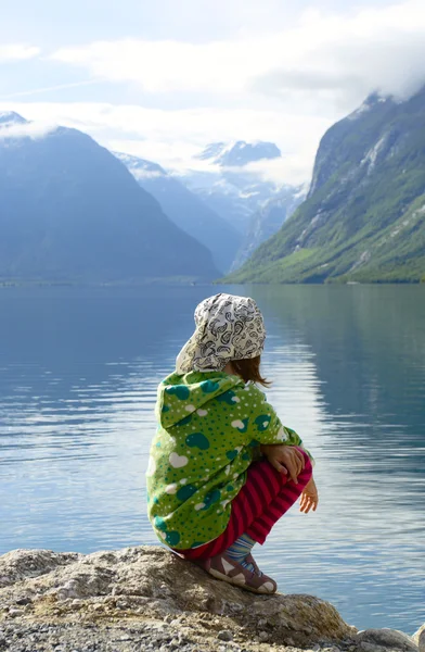 På en fjord kusten — Stockfoto