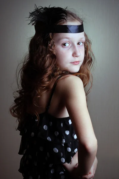 Dziewczyna w stylu retro — Zdjęcie stockowe