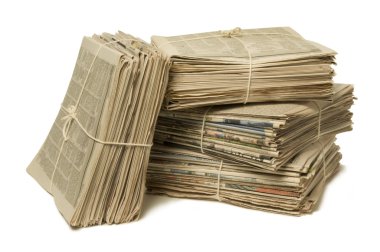 Bundles of newspapers for recycling clipart