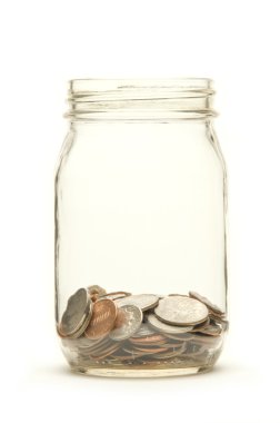 American coins in a jar clipart