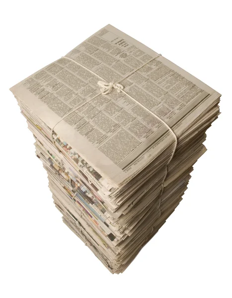 stock image Overhead view of a stack of newspapers for recycling