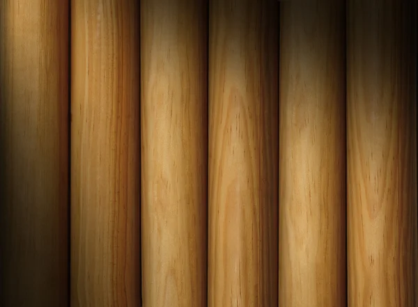 Wooden pole background texture lit diagonally — Stock Photo, Image
