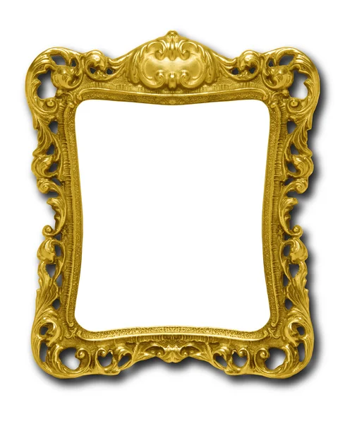 Ornate moldura de ouro silhueta contra branco — Fotografia de Stock