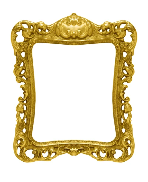 Ornate moldura de ouro silhueta contra branco — Fotografia de Stock