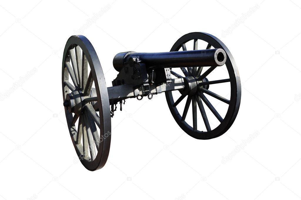Civil War Era Cannon against White