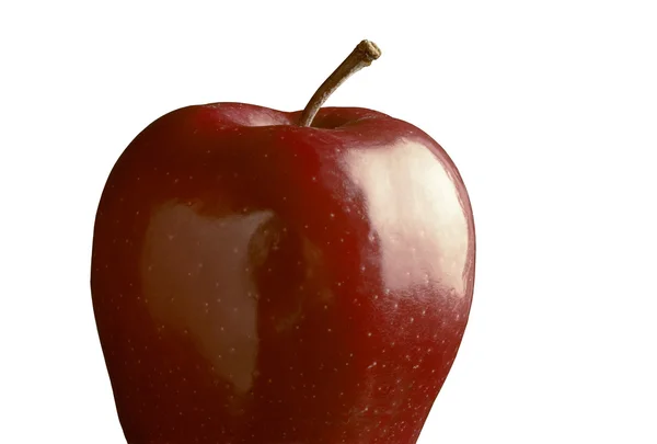 Einzelner roter köstlicher Apfel — Stockfoto
