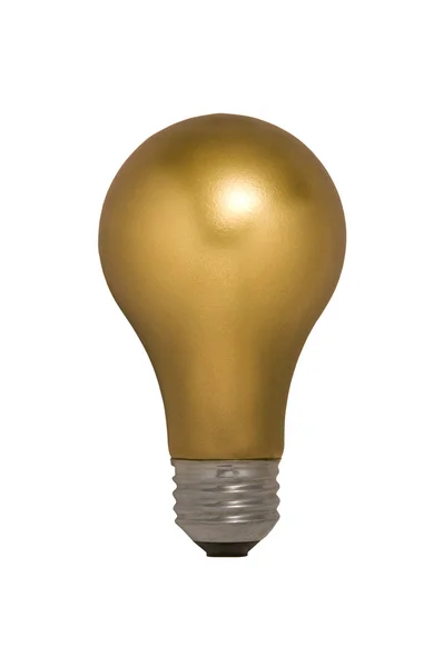 Gold Light Bulb Against White — Stock Photo, Image