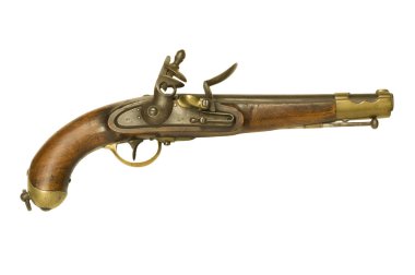 Revolutionary War flintlock pistol clipart