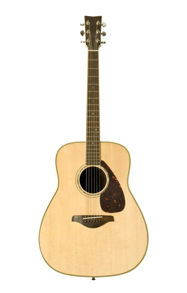 Akustická kytara proti bílé — Stock fotografie