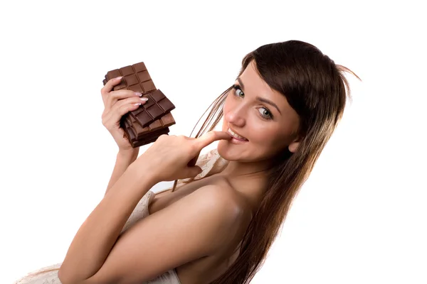 Young tiles with dark chocolate — Stock Photo, Image