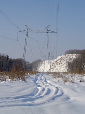 bir yüksek gerilim elektrik ana destek