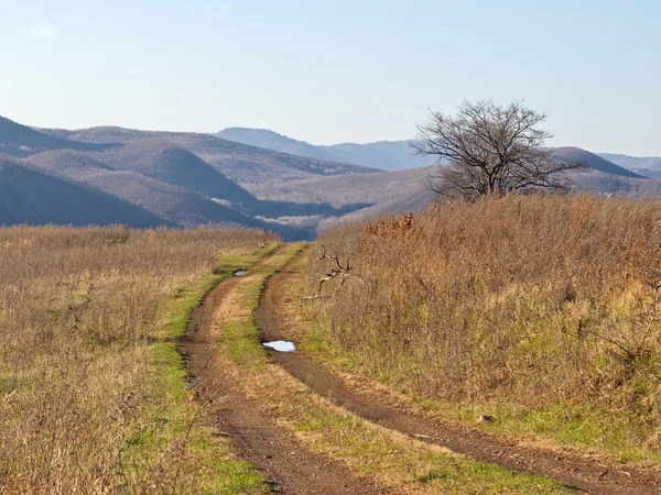 Herfst landschap op de helling van een heuvel — Stockfoto