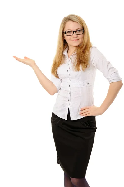 Girl representing your product — Stock Photo, Image