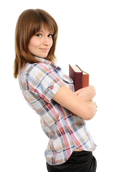 Ung kvinna med bok — Stockfoto