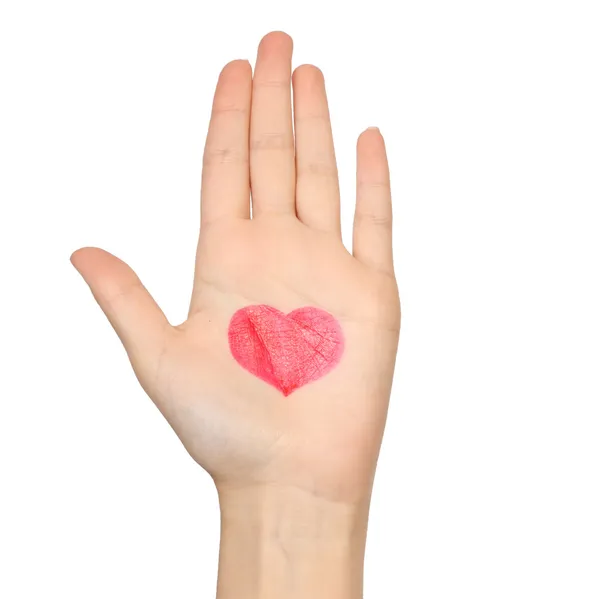 insan eli ile çizilmiş kalp