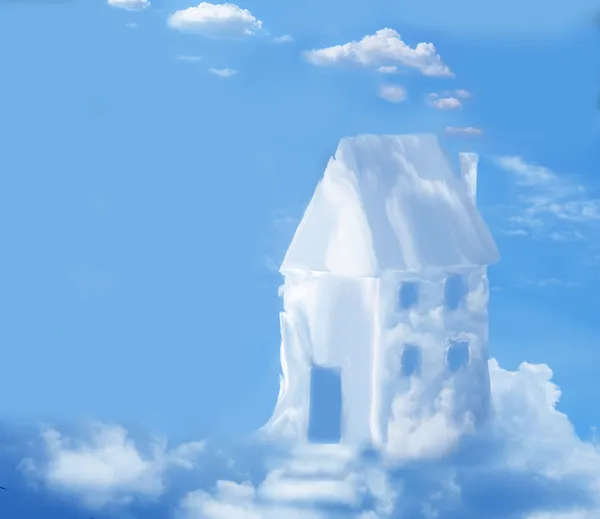 House in clouds — Stock Photo, Image