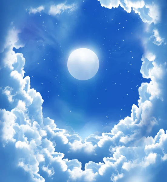 Luna y hermosas nubes — Foto de Stock