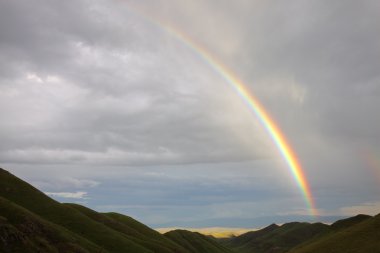 Rainbow landscape clipart