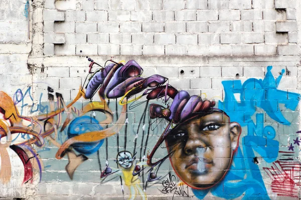 Színes graffitik, Rosario, Argentína — Stock Fotó