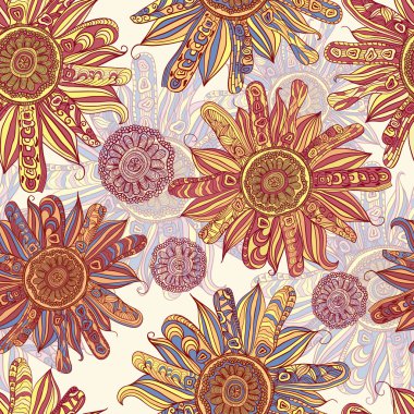 vector seamless pattern with flowers clipart