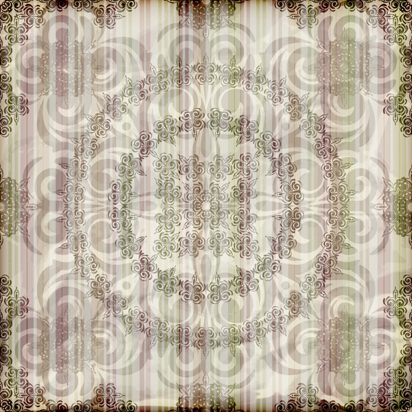 Papier peint floral vectoriel sans couture sur fond rayé, crumple — Image vectorielle